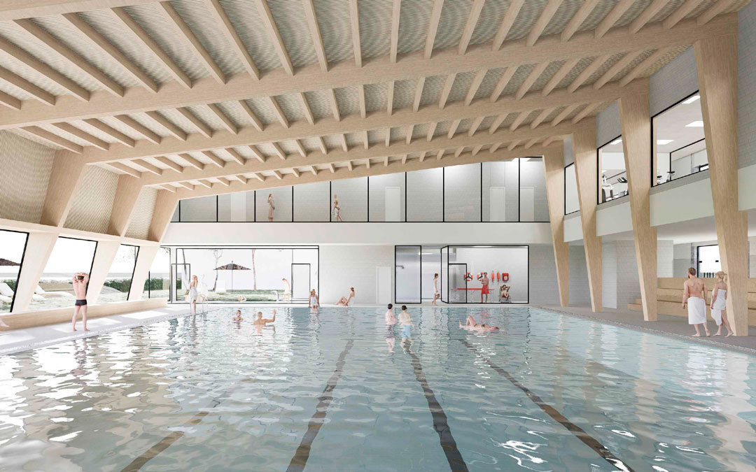 Centre de natation à Moraira, Alicante, Espagne.